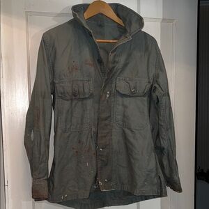 1950s / 60s distressed USMC Sateen Shirt Sage OG 107 military